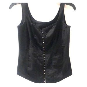 “All the Way Buttoned Up” Black Tank Top
